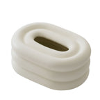 Taschentuchbox aus Keramik, ovale Form mit abgerundetem Ringdesign