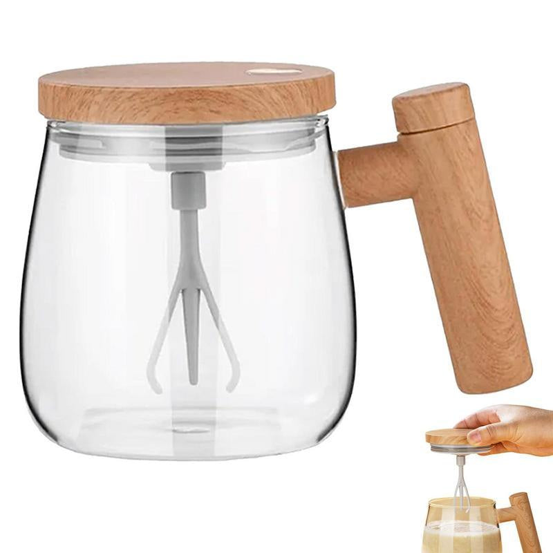 Tasse aus Borosilikatglas, elektrisch selbst rührend mit Deckel - Ansicht 2