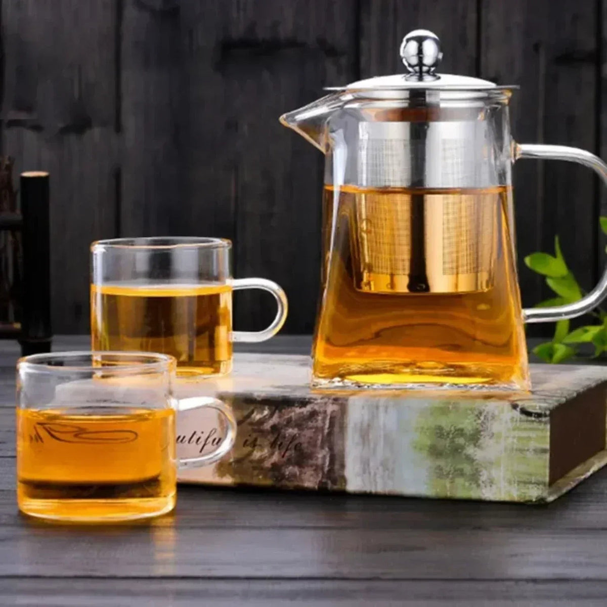 Teekanne aus hitzebeständigem Glas mit herausnehmbarem Teesieb - Ansicht 9