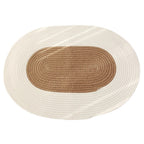 Teppich aus Hanf, oval und handgeflochten im Boho-Stil