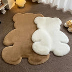 Teppich in Teddybärform, flauschig und maschinenwaschbar