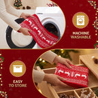 Tischläufer für Weihnachten mit Rentiermotiven und nordischem Muster
