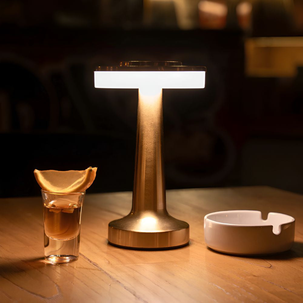 Tischlampe kabellos in Pilzform mit Berührungsdimmer, aufladbar