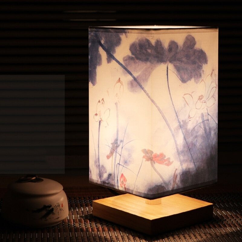 Tischlampe mit Papierschirm, warmes Licht im japanisch-skandinavischen Stil - Ansicht 5