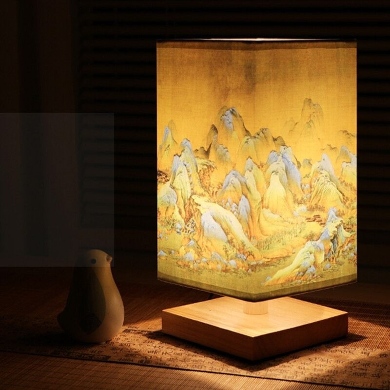 Tischlampe mit Papierschirm, warmes Licht im japanisch-skandinavischen Stil - Ansicht 6