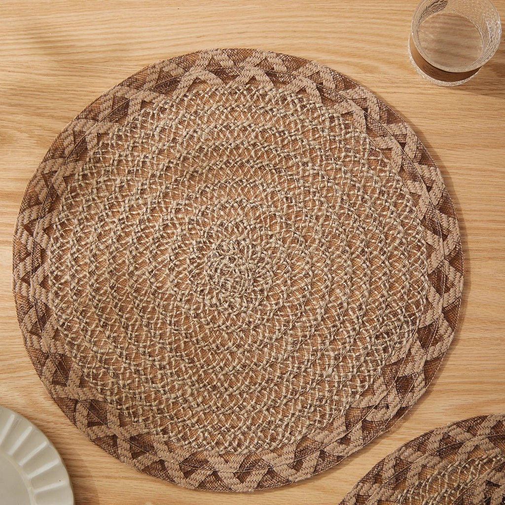 Tischset aus Jute, handgeflochten, rund und hitzebeständig