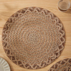 Tischset aus Jute, handgeflochten, rund und hitzebeständig