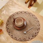 Tischset aus Jute, handgeflochten, rund und hitzebeständig