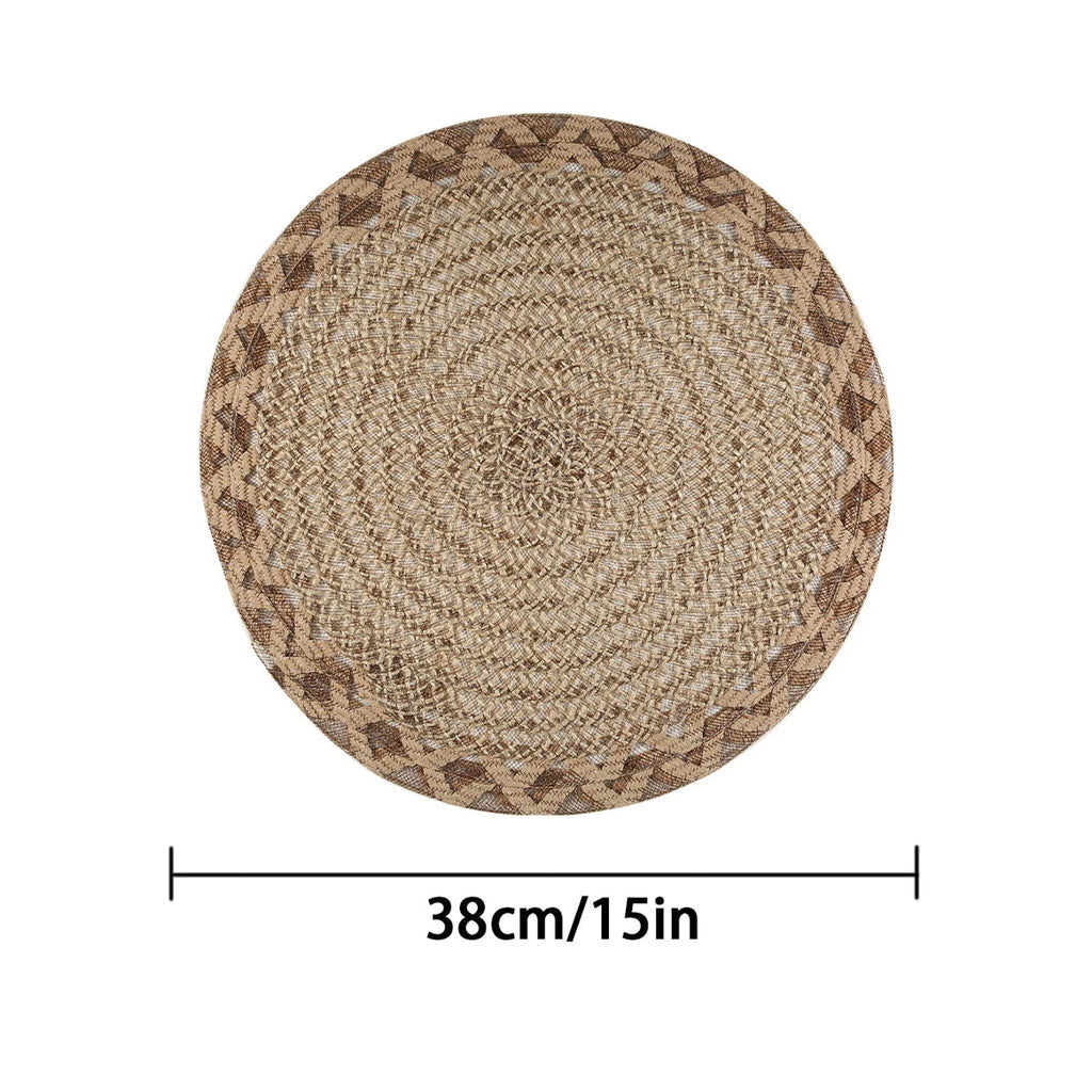 Tischset aus Jute, handgeflochten, rund und hitzebeständig