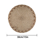Tischset aus Jute, handgeflochten, rund und hitzebeständig