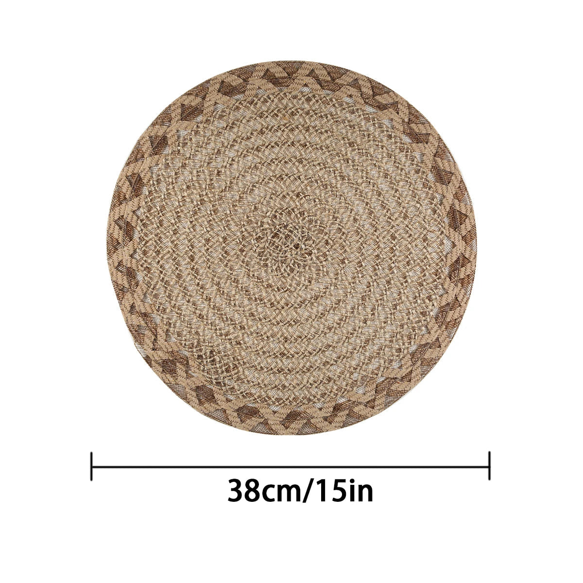 Tischset aus Jute, handgeflochten, rund und hitzebeständig