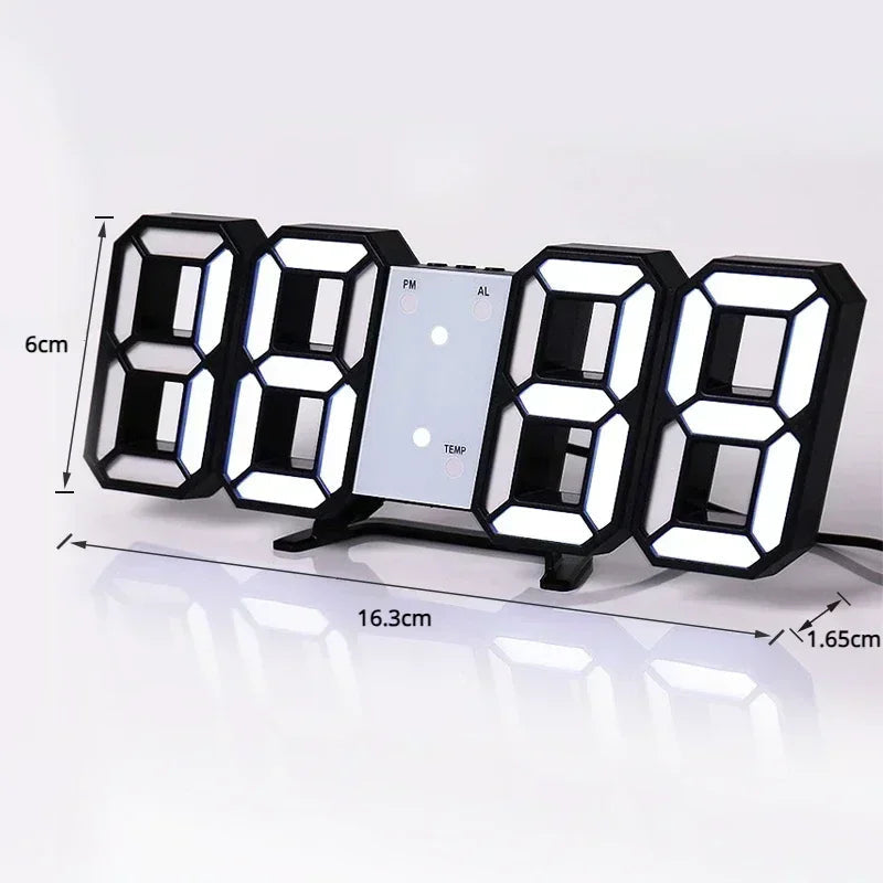 Tischuhr mit 3D-LED-Anzeige, Nachtmodus und Temperaturanzeige