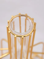 Vase aus Glas mit geometrischem Metallgestell in Flaschenform - Ansicht 5