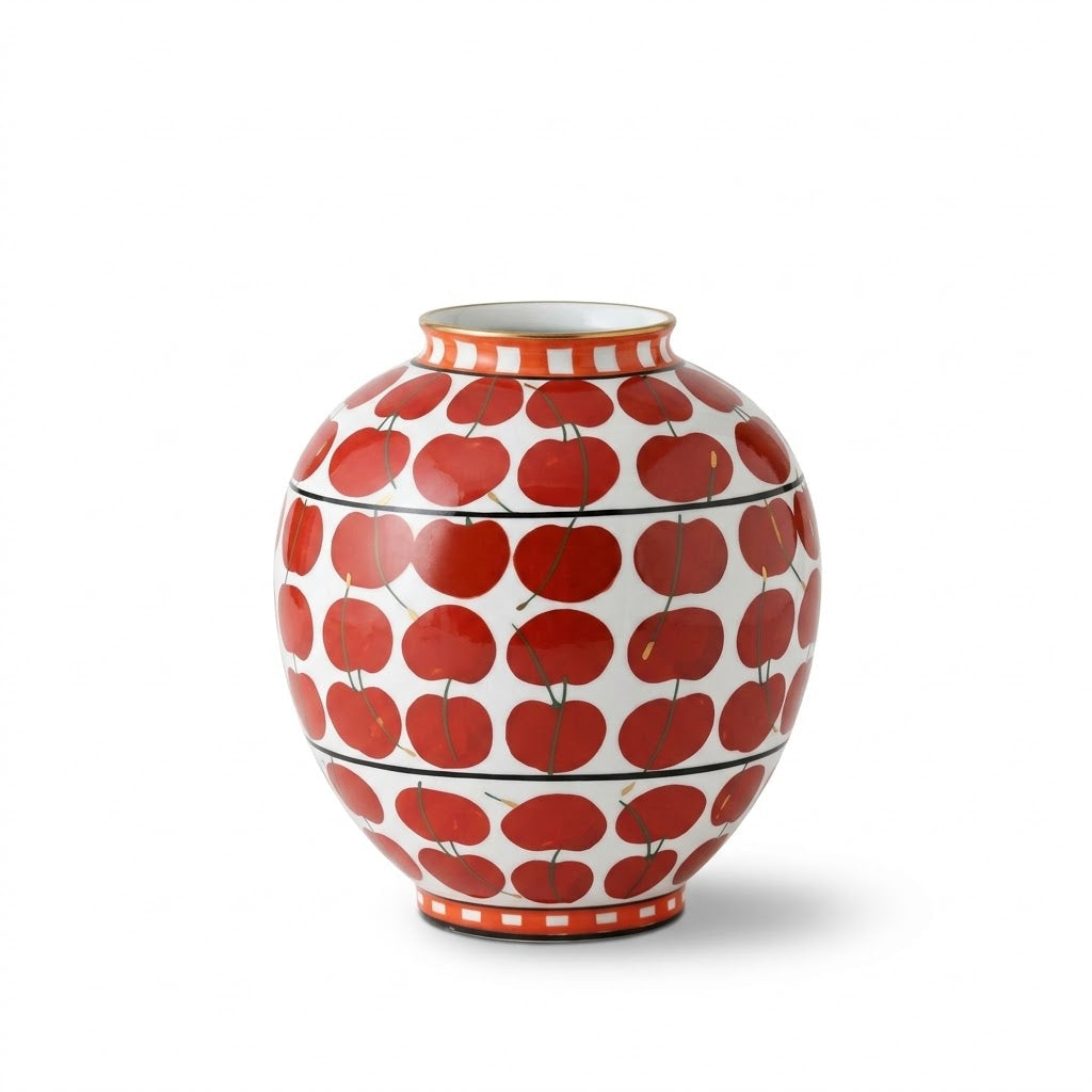 Vase aus Keramik, handbemalt mit Kirschenmuster, wasserdicht - Ansicht 15