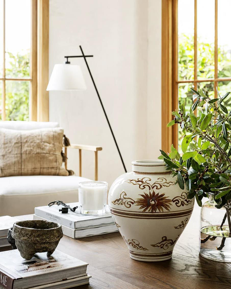 Vase aus Keramik, handbemalt und glasiert im klassischen Stil - Ansicht 2