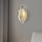 Wandlampe aus handgefertigtem Glas in Blattform mit E14-Fassung