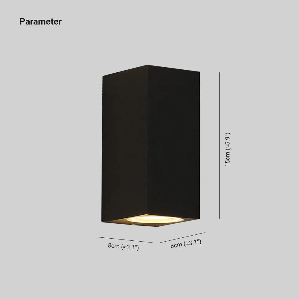 Wandlampe aus Metall und Glas mit LED, wetterfest für aussen