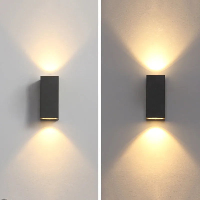 Wandlampe aus Metall und Glas mit LED, wetterfest für aussen