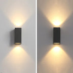Wandlampe aus Metall und Glas mit LED, wetterfest für aussen