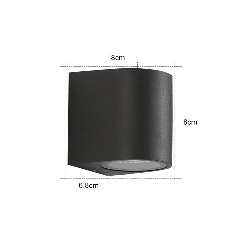 Wandlampe aus Metall und Glas mit LED, wetterfest für aussen