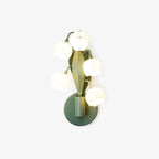 Wandlampe mit Orchideenmotiv, G4-Fassung und botanischem Blattwerk