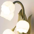 Wandlampe mit Orchideenmotiv, G4-Fassung und botanischem Blattwerk