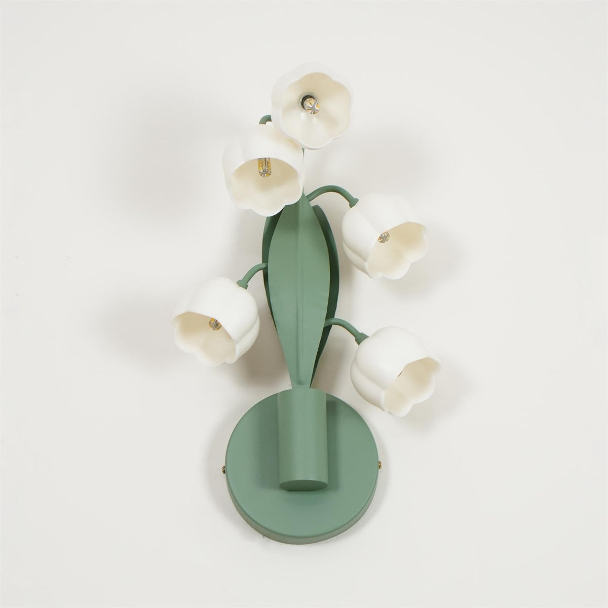 Wandlampe mit Orchideenmotiv, G4-Fassung und botanischem Blattwerk