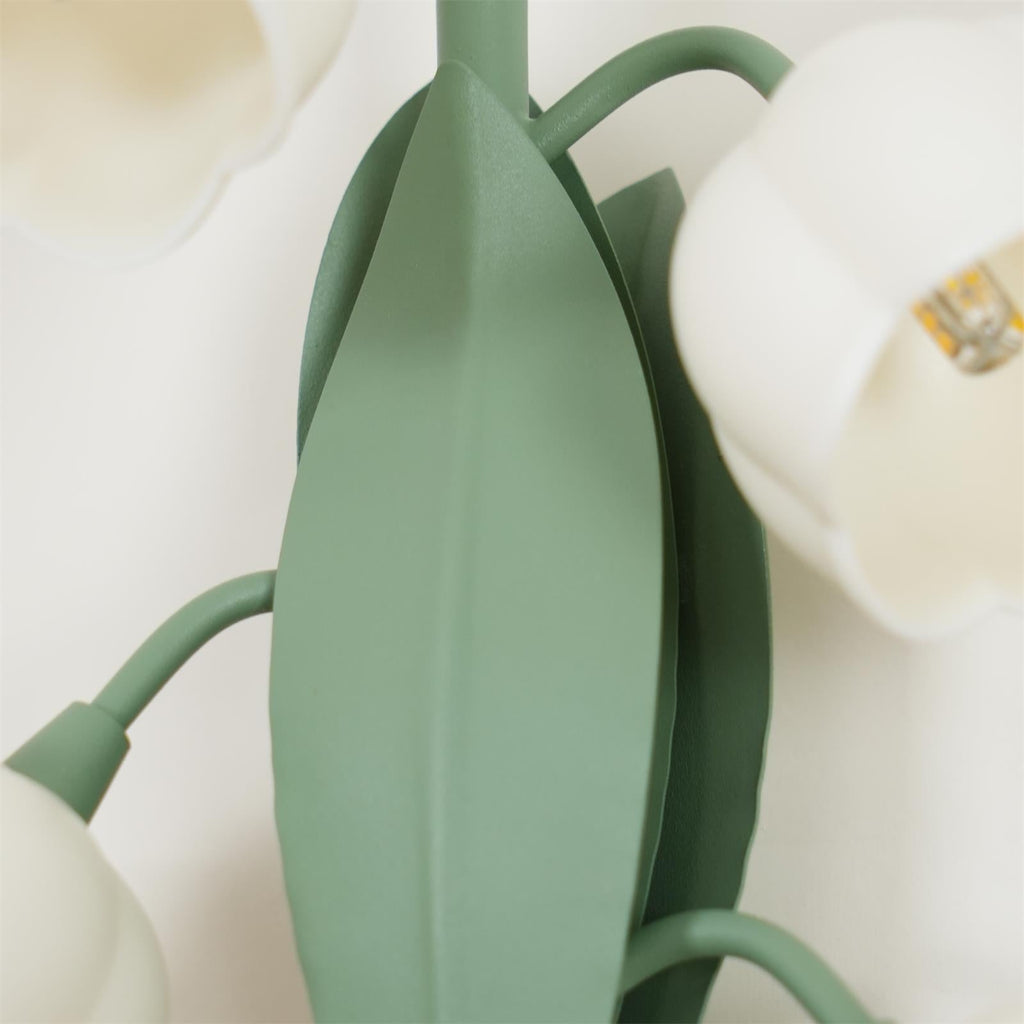 Wandlampe mit Orchideenmotiv, G4-Fassung und botanischem Blattwerk