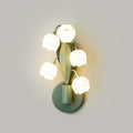 Wandlampe mit Orchideenmotiv, G4-Fassung und botanischem Blattwerk