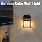 Wandlampe mit Solarbetrieb und Bewegungssensor, Laternenform