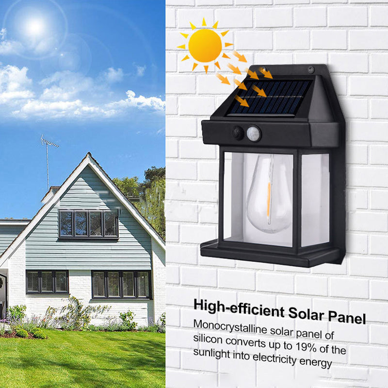 Wandlampe mit Solarbetrieb und Bewegungssensor, Laternenform - Ansicht 2