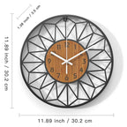Wanduhr aus Metall mit geometrischem Rahmen, lautloses Quarzuhrwerk - Ansicht 6