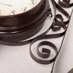 Wanduhr aus Metall mit lautlosem Uhrwerk, doppelseitige Bahnhofsuhr - Ansicht 4