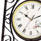 Wanduhr aus Metall mit lautlosem Uhrwerk, doppelseitige Bahnhofsuhr - Ansicht 7