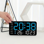 Wanduhr digital mit LED-Anzeige, Datum, Wochentag und Temperatur - Ansicht 4