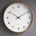 Wanduhr in Holzoptik, rund und leise im skandinavischen Stil - Ansicht 7