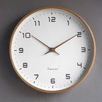 Wanduhr in Holzoptik, rund und leise im skandinavischen Stil - Ansicht 7