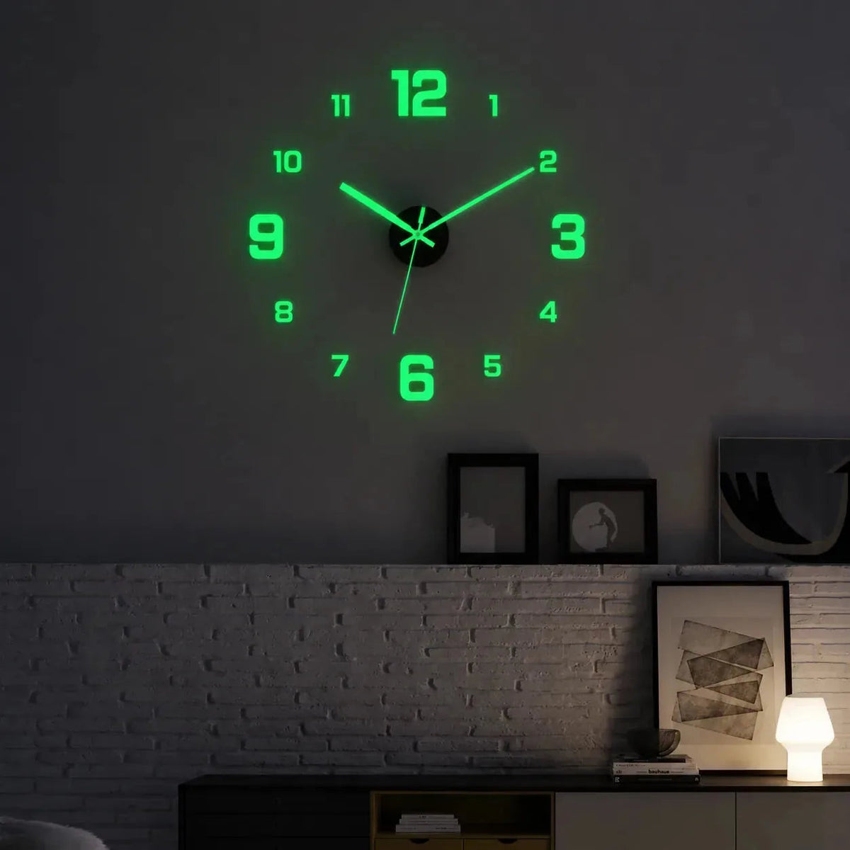 Wanduhr rahmenlos mit arabischen 3D-Ziffern zum Selbstgestalten - Ansicht 3