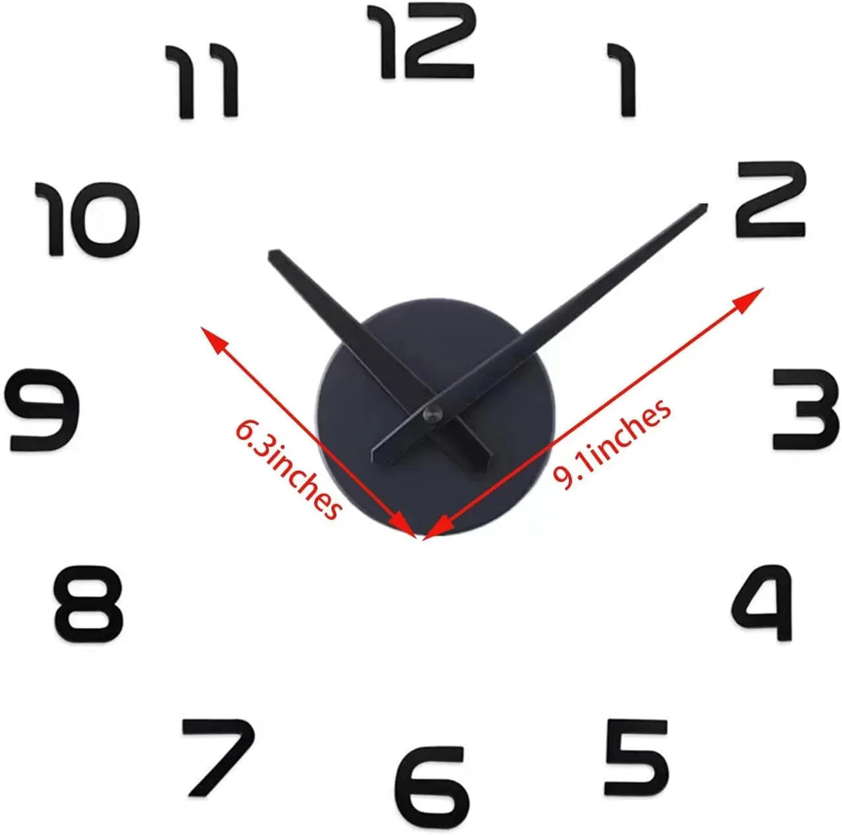 Wanduhr rahmenlos mit arabischen 3D-Ziffern zum Selbstgestalten - Ansicht 4
