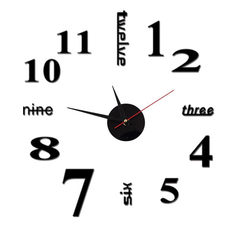 Wanduhr rahmenlos mit leisem Uhrwerk, zum Aufkleben ohne Bohren - Ansicht 17