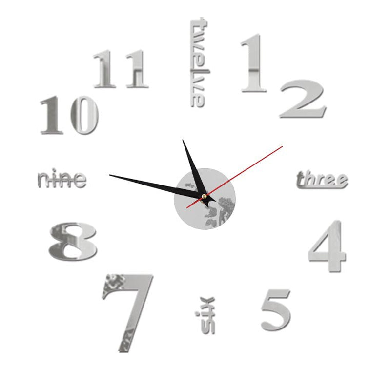Wanduhr rahmenlos mit leisem Uhrwerk, zum Aufkleben ohne Bohren - Ansicht 19