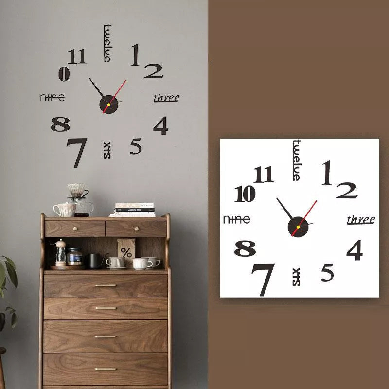 Wanduhr rahmenlos mit leisem Uhrwerk, zum Aufkleben ohne Bohren - Ansicht 9