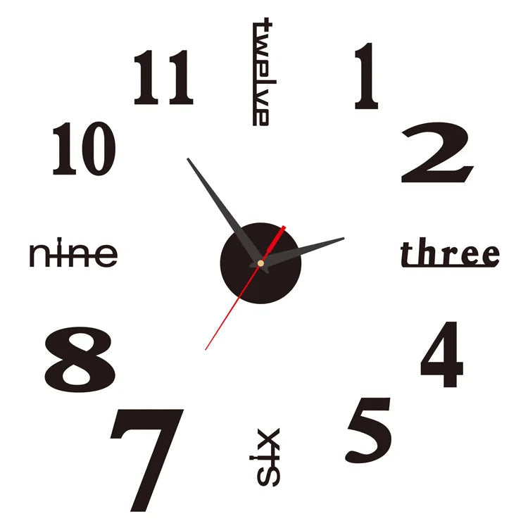 Wanduhr rahmenlos mit Spiegeloberfläche, geräuschlos zur Selbstmontage - Ansicht 5