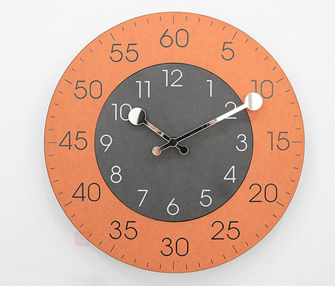 Wanduhr rund und rahmenlos mit kontrastreichem Zifferblatt - Ansicht 7