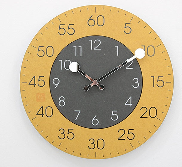 Wanduhr rund und rahmenlos mit kontrastreichem Zifferblatt - Ansicht 8
