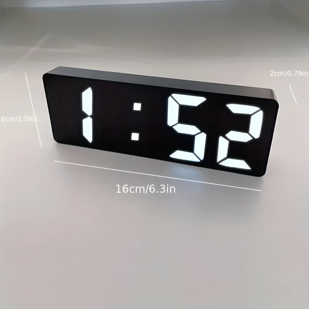 Wecker digital mit LED-Spiegeldisplay, Schlummerfunktion und Temperaturanzeige