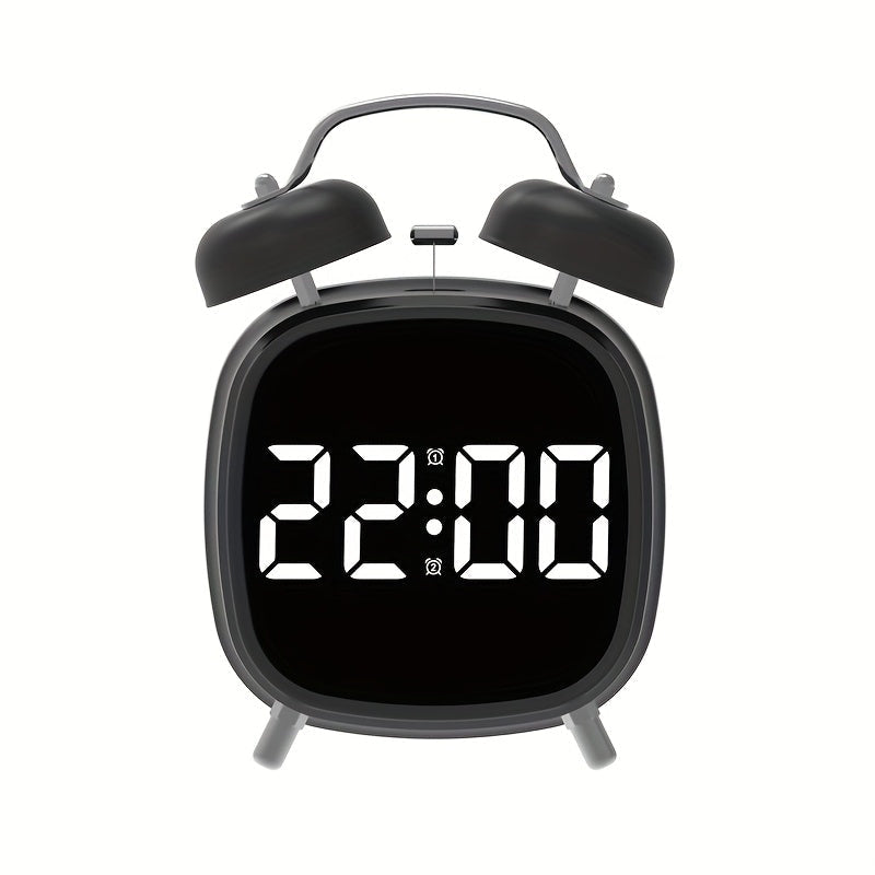 Wecker mit LED-Anzeige, Doppelglocken und extra lautem Alarm
