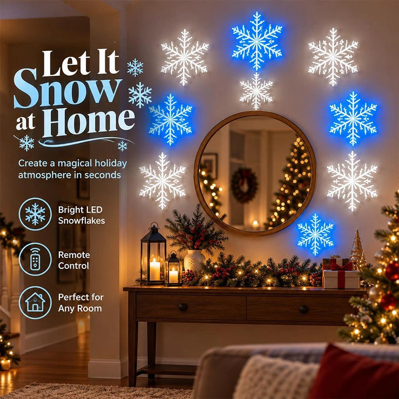 Weihnachtsbeleuchtung LED-Schneeflocken zum Aufkleben an die Wand
