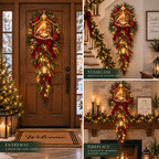 Weihnachtsdeko Türhänger beleuchtet mit Krippenszene und Laterne
