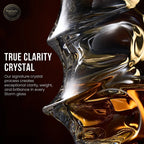 Whiskyglas aus Kristallglas mit Wellenrelief und glatter Innenseite - Ansicht 6